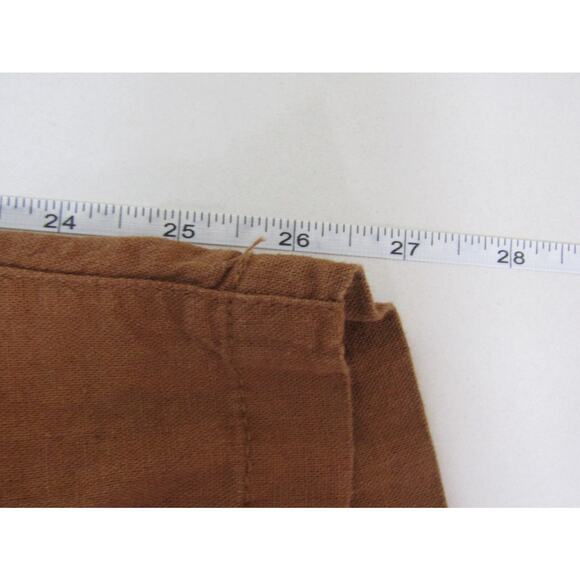 Old Navy Brown Linen Rayon Crop Pants sz XL Drawstring Minimalist Neutral Classi - Picture 8 of 9